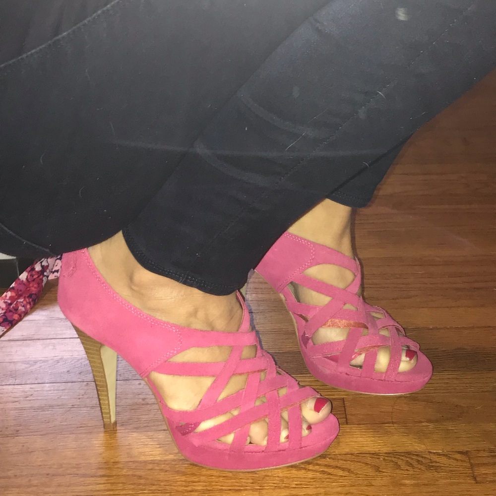 Hot Pink Strappy Heels